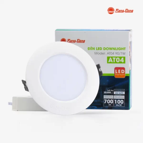 Đèn LED Downlight âm trần AT04 7W phi 90mm Rạng Đông