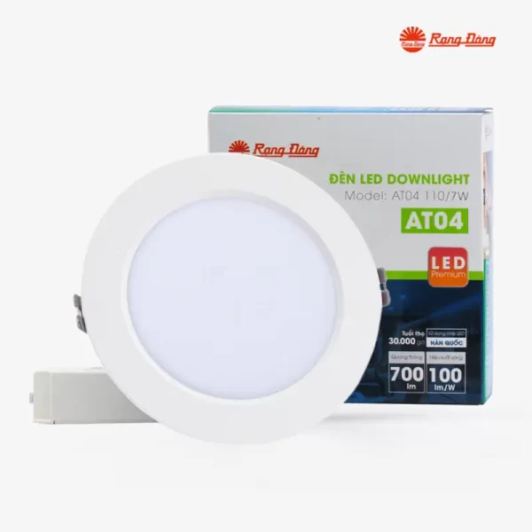 Đèn LED Downlight âm trần AT04 7W phi 110 Rạng Đông