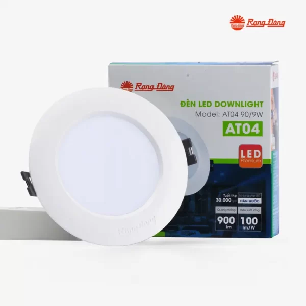 Đèn LED Downlight âm trần AT04 9W phi 90 Rạng Đông