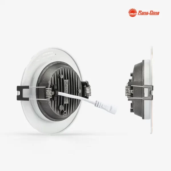 Đèn LED Downlight âm trần AT10 7W phi 90 viền vàng mặt sau